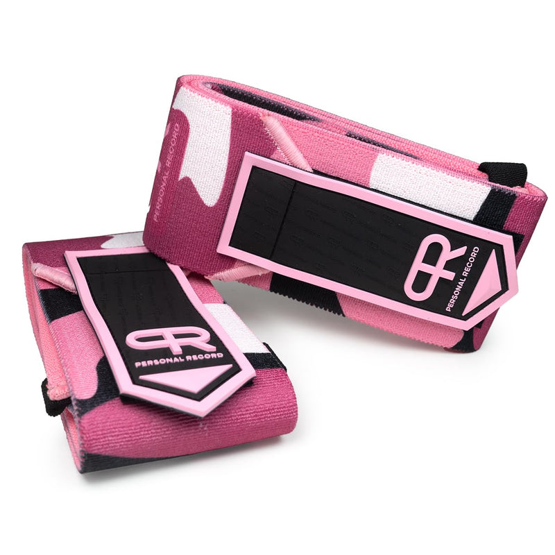 Elbow Wraps for Weightlifting - Heavy Duty Construction, 25% More Elasticity, Reinforced Stitching, Extra Wide Fastener, Easy to Adjust, (Digital Pink) Digital Pink