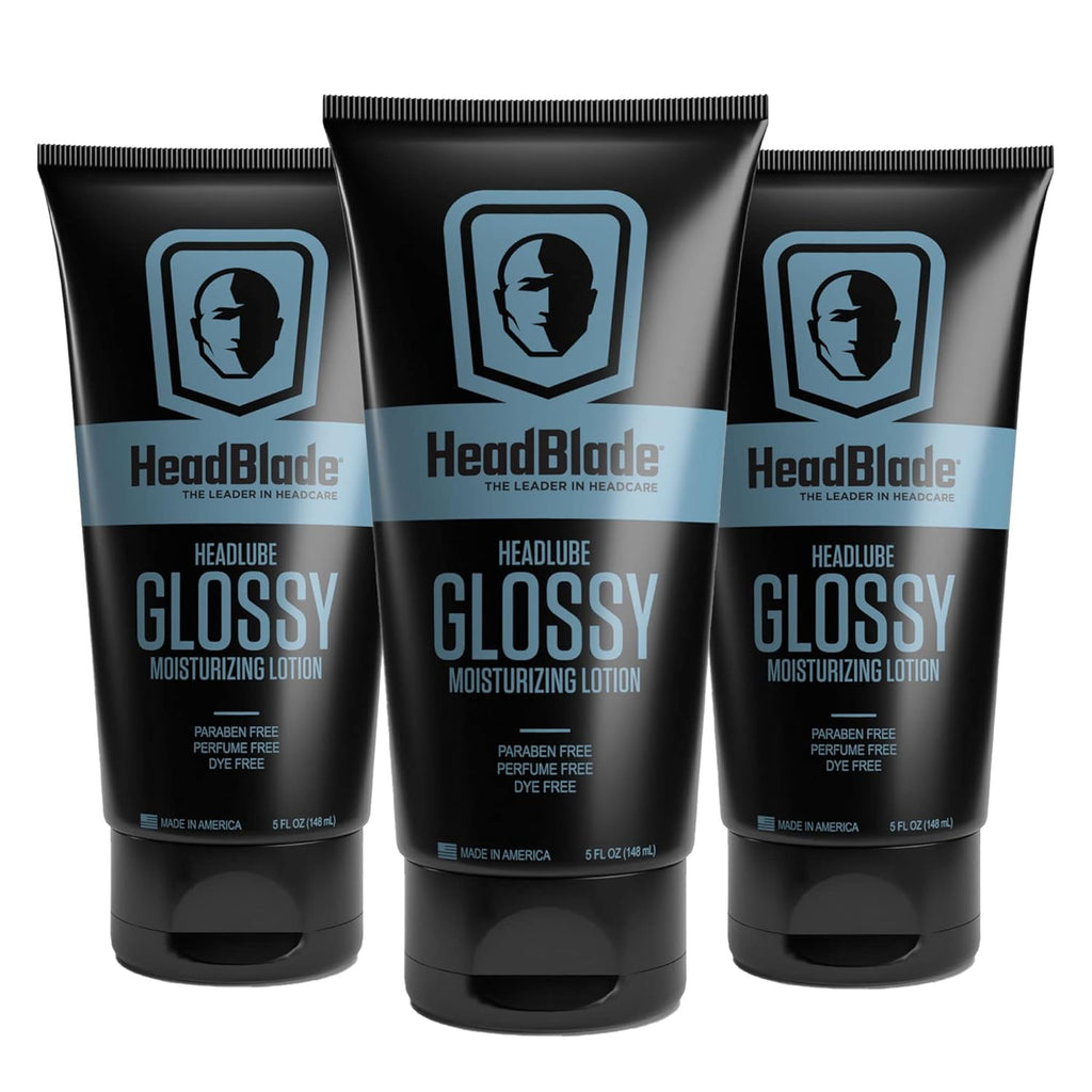 HeadBlade HeadLube Glossy Aftershave Moisturizer Lotion for Men - 5 oz (3 Pack) - Leaves Head Shiny and Grease-Free 5 Fl Oz (Pack of 3) - BeesActive Australia