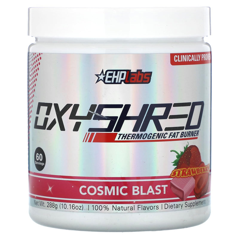 EHP Labs OxyShred Pre Workout Powder - Preworkout Powder with L Glutamine & Acetyl L Carnitine, Energy Boost Drink - Cosmic Blast, 60 Servings
