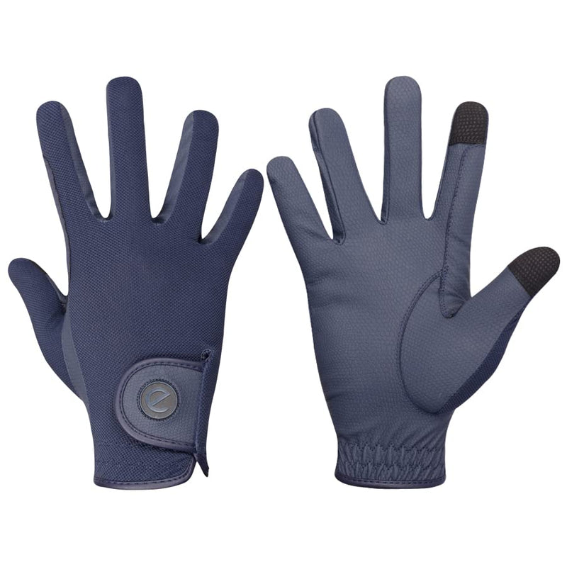 eGlove - eQUEST GripPro X-LITE Horse Riding Gloves - Lightweight, Breathable, Grippy Non-Slip Material - Comfort Mesh Back - Touchscreen Gloves XX-Small Blue - Plain Cuff - BeesActive Australia
