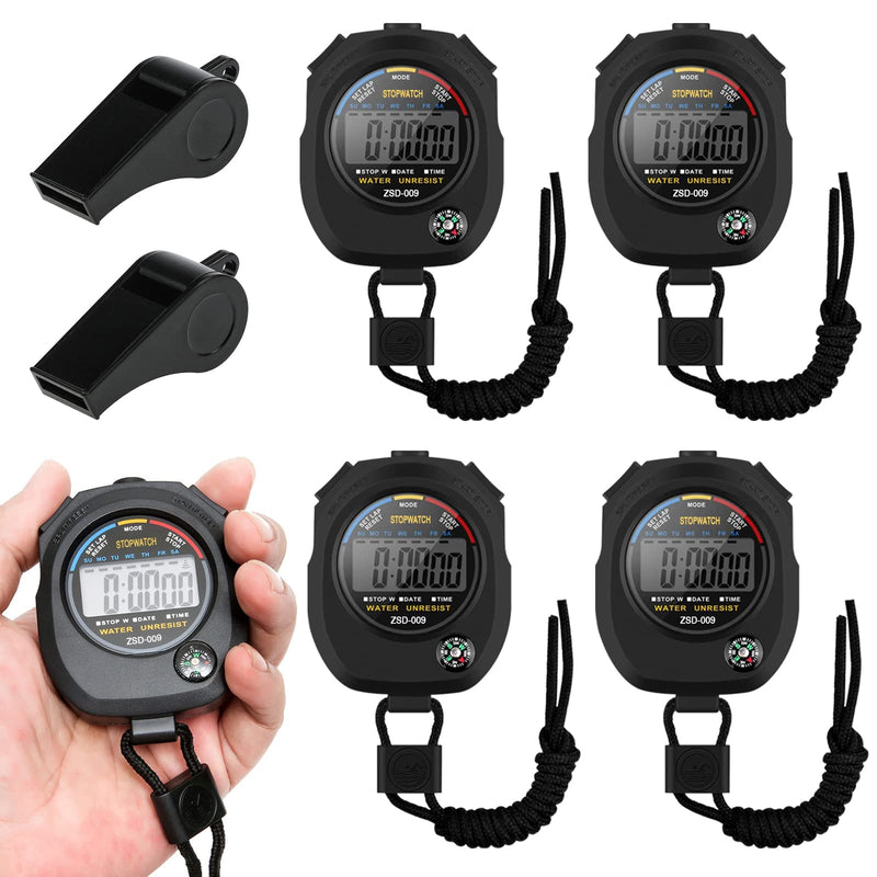 Sport Stopwatch Timer 4 Pack Digital Sports Stop Watch Timers Watches ...