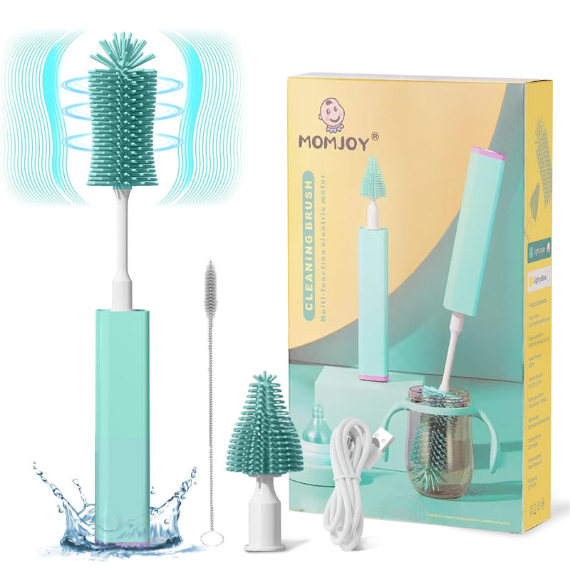 Electric Baby Bottle Brush Cleaner Set - IPX7 Waterproof Bottle Brush and Straw Brush, Silicone Bottle Brush - BeesActive Australia
