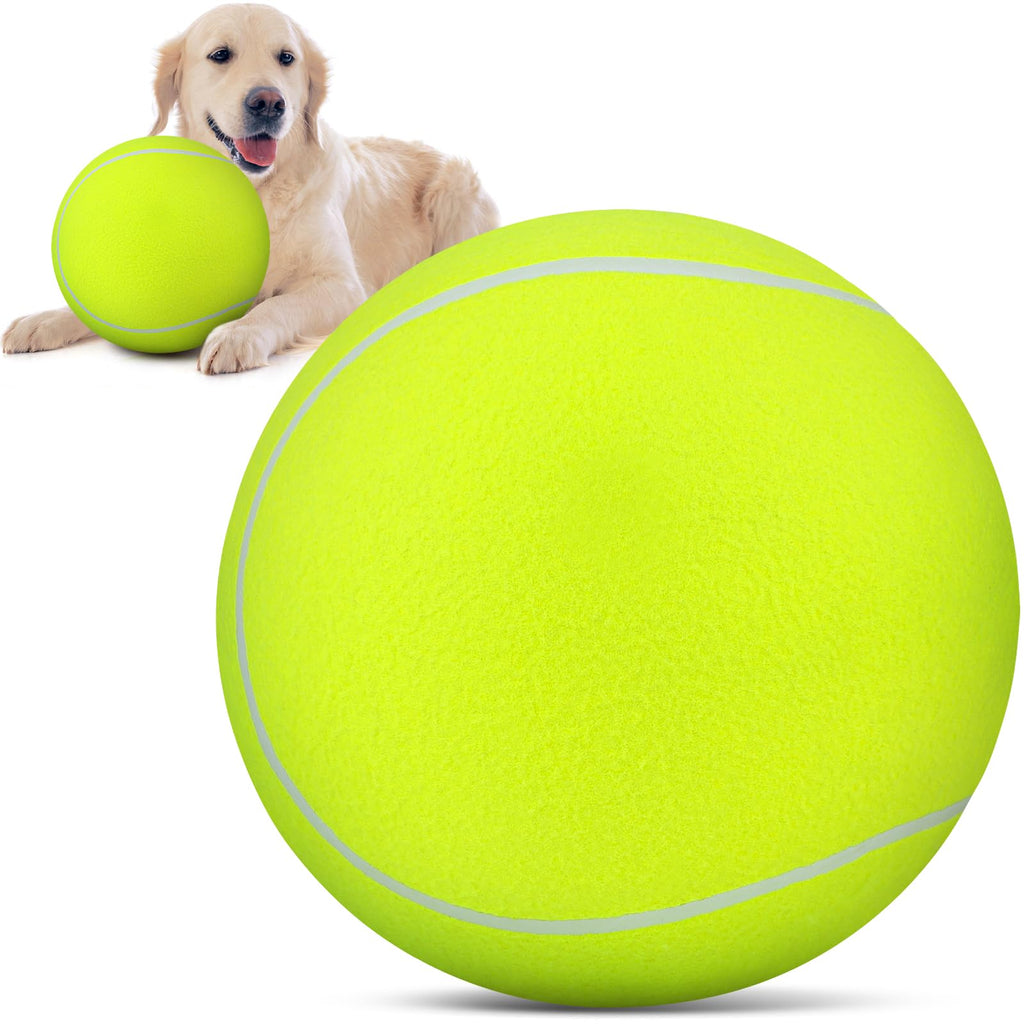 QDAN Giant Large Tennis Ball for Dogs: 9.5" Big Ball for Dogs for Outdoor Play, Big Tennis Ball Dog Toy, Dog Tennis Ball for Small Medium Large Dog, Dog Balls, Yellow 9.5'' tennis ball - BeesActive Australia