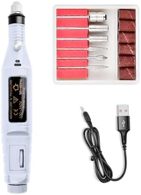 Electric Nail Machine White Nail Drill Gel Nail Off Self Nail Bit Compact USB - BeesActive Australia