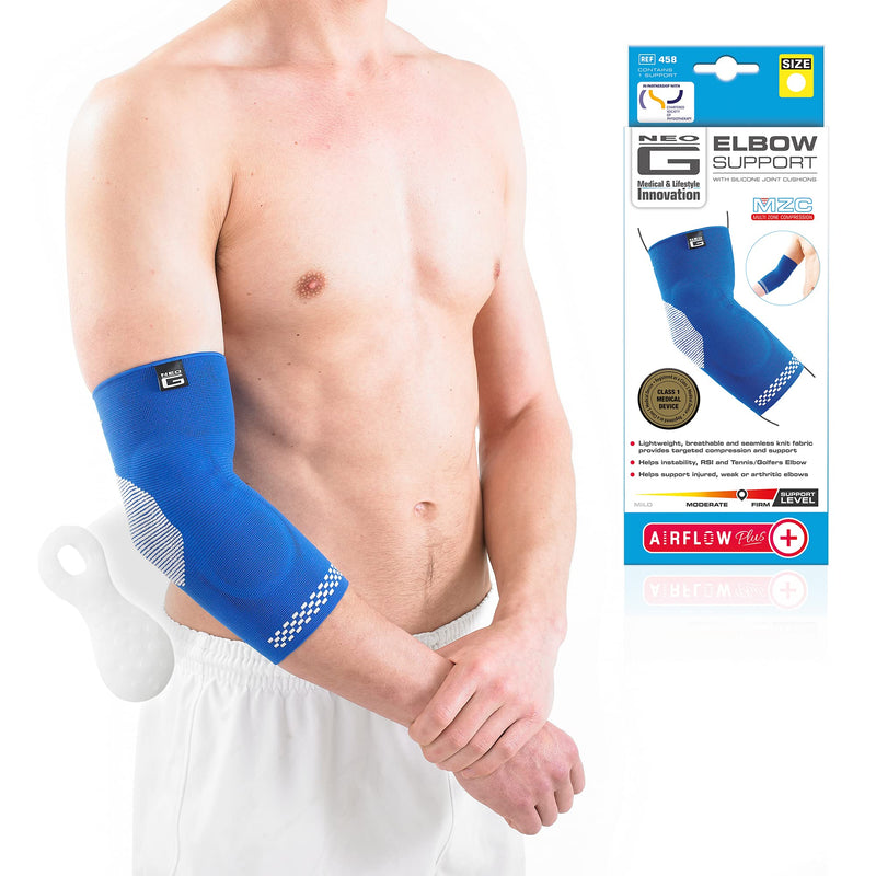 Neo G Elbow Support Brace with Silicone Patella Cushion for Joint Pain Relief, Elbow Injury, Recovery, Tendonitis, Sprains, Tennis Elbow, Golfers Elbow - Elbow Compression Sleeve - Airflow Plus - XL X-LARGE: 30 - 33 CM - BeesActive Australia