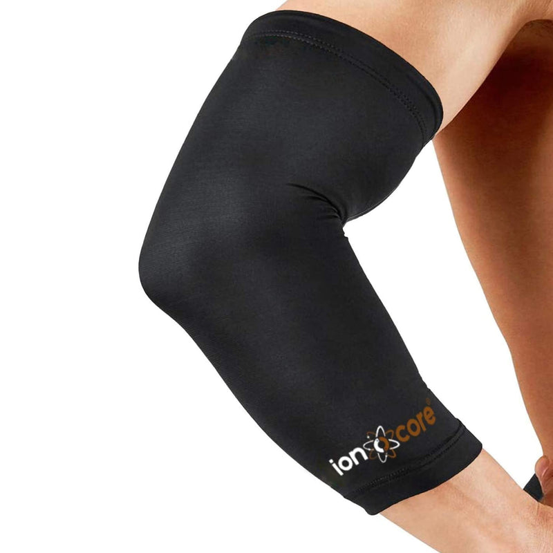 ionocore Copper Elbow Support Sleeve For Men & Women - Golfers & Tennis Elbow Support - Compression Arm Support - Elbow Sleeves For Weightlifting - Tendonitis & Epidcondylitis Pain Relief & Recovery Black Medium: 10.5"-12" - BeesActive Australia
