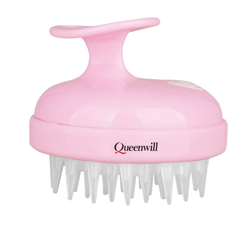 Electric Scalp Massager for Hair Growth, Queenwill Head Massager Shampoo Brush for Deep Hair Cleaning and Head Blood Circulation, Battery Powered & Waterproof - Pink, Gift for Your Family and Friend - BeesActive Australia