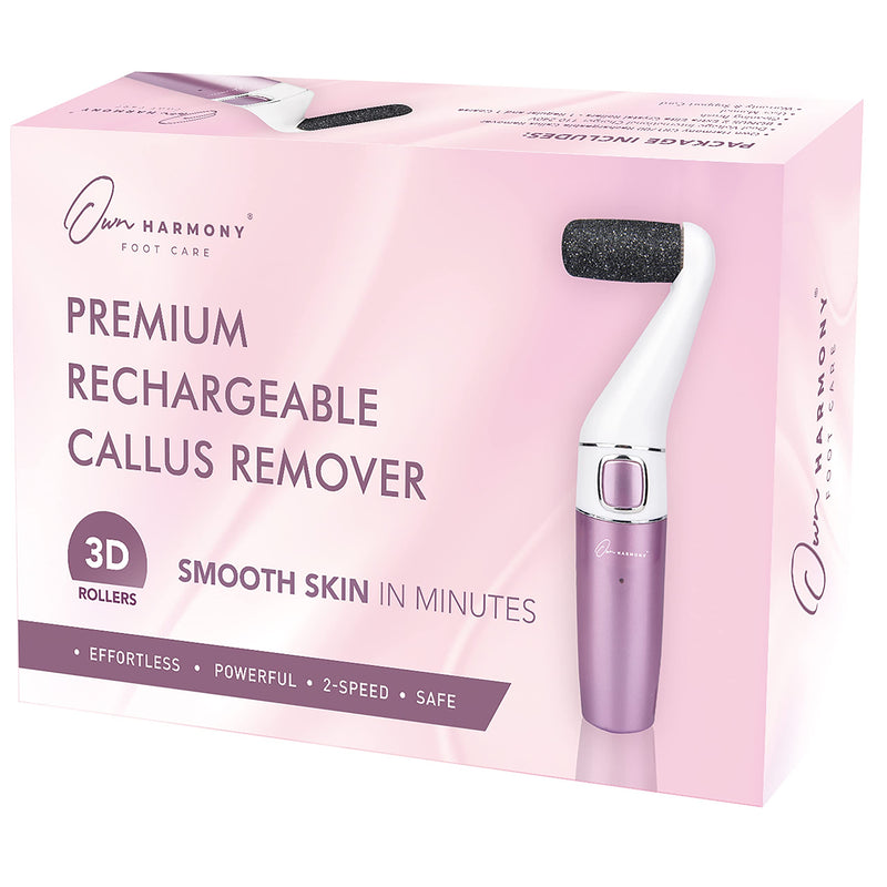 Electric Hard Skin Remover Rechargeable: Own Harmony Professional Pedicure Tools - CR1700 Best Electronic Foot File Sander - Perfect Pedi for Callus Removal and Dry Cracked Heels Feet Care (USB Cord) Satin Rose - BeesActive Australia