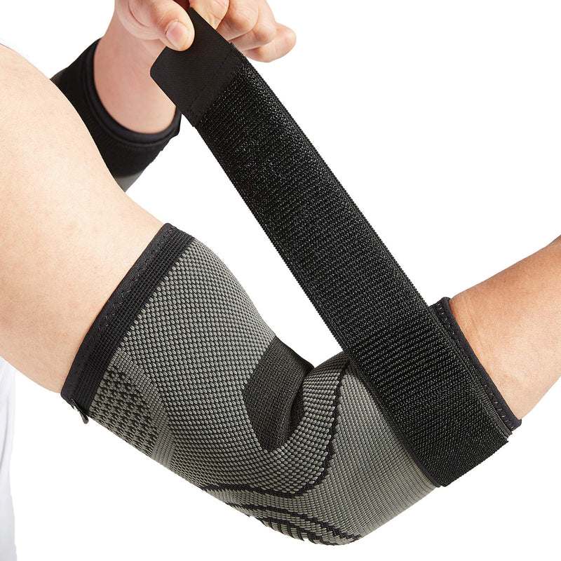 Bodyprox Elbow Brace with Strap for Tendonitis 2 Pack, Tennis Elbow Compression Sleeves, Golf Elbow Treatment (Large) Large - BeesActive Australia