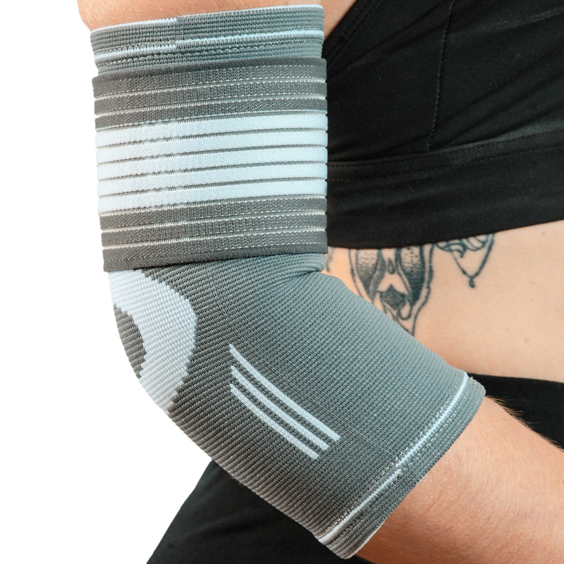 Bionix Elbow Support Brace - Compression Arm Supports for Tendonitis, Arthritis, Pain Relief for Tennis Elbow, Golfers Elbow, Weightlifting, Gym - Adjustable Elbow Support for Men Women Pack of 2 - S S (Pack of 2) - BeesActive Australia