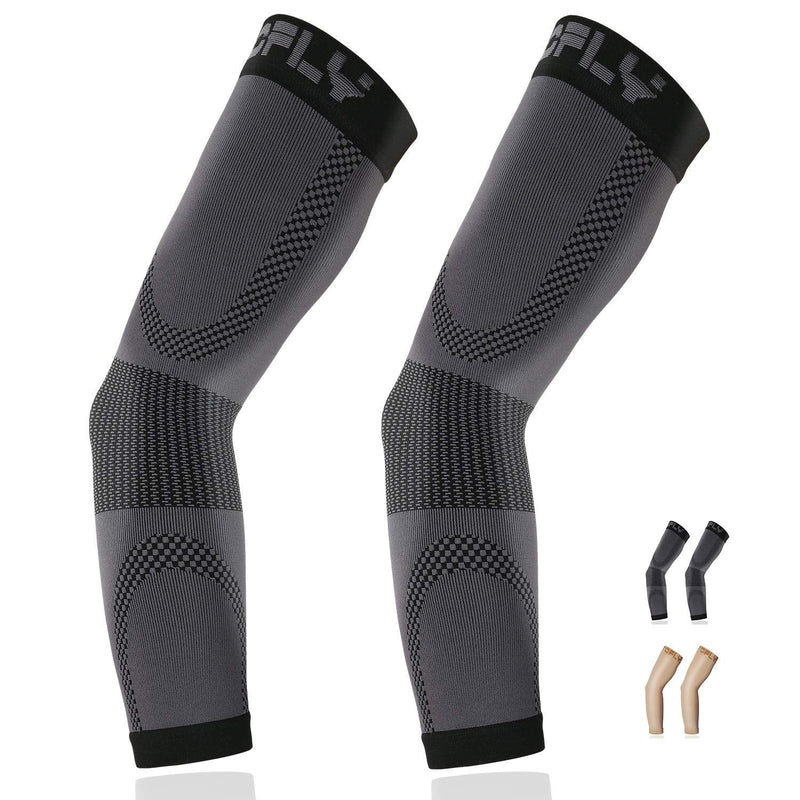 TOFLY® Compression Arm Sleeve, 1 Pair for Unisex, 20-30mmHg Graduated Compression Elbow Sleeve for Recovery, Pain Relief, Supports Muscles & Joints, Tennis Elbow & Golfers Brace, Edema, Swelling XXL Black - BeesActive Australia