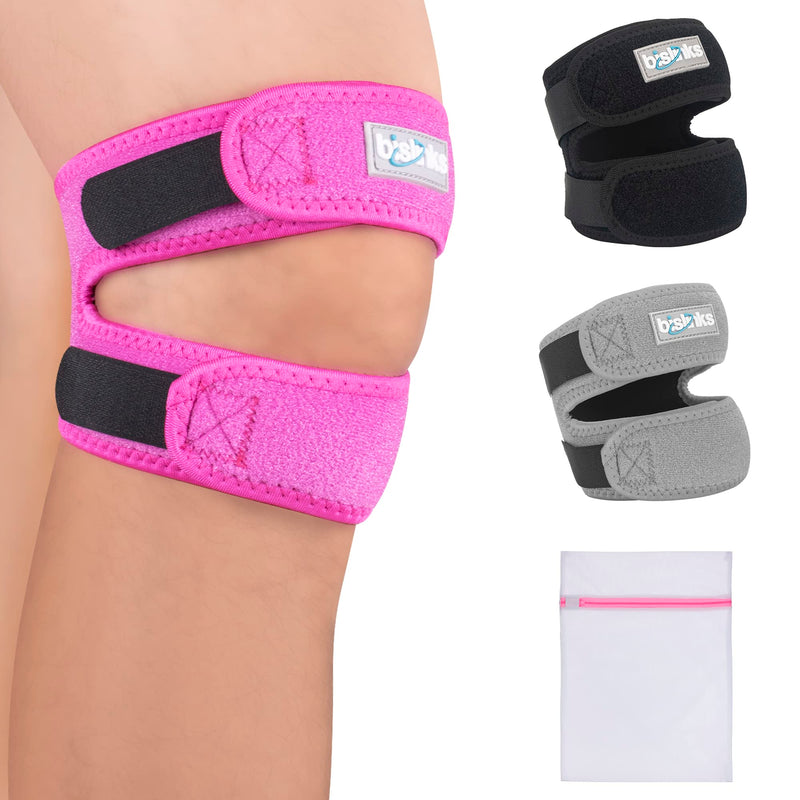 BisLinks Patella Tendon Knee Strap Supports - Arthritis Pain Relief Adjustable Knee Brace Pads | for Exercise, Running, Tennis Injury Recovery | Men & Women | Pink with Mesh Laundry Bag| 1 Count (Pack of 1) - BeesActive Australia