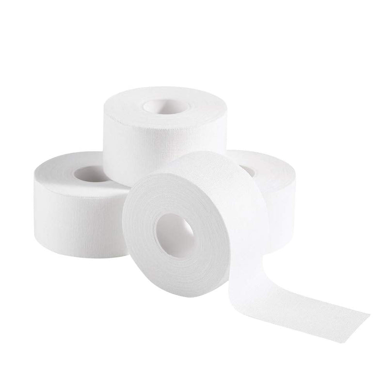 4 Rolls Winner Athletic Tape - Finger & Wrist & Ankle Sports Tape - 3.8cm x 13.7m, No Sticky Residue | Latex Free - Medical Grade Bandage Tape for Hockey Stick, Lifters, Ballet, Climbers & Boxing White - BeesActive Australia