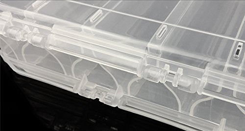 Double-Sided Fishing Tackle Lure Box Organizer,Deep Large Fishing Lure Bait Hooks Tackle Accessory Storage Trays Case with Adjustable Dividers Double Sided-44 Compartments - BeesActive Australia