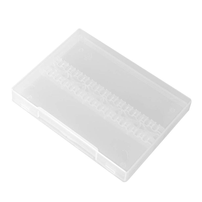 TOPINCN 14 Holes Nail Drill Holder, Professional Nail Art Polishing Grinding Drill Bit Holder Display Storage Box for Nail Art Store(Transparent) Transparent - BeesActive Australia