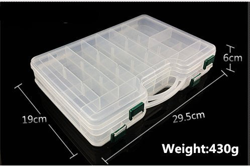 Double-Sided Fishing Tackle Lure Box Organizer,Deep Large Fishing Lure Bait Hooks Tackle Accessory Storage Trays Case with Adjustable Dividers Double Sided-44 Compartments - BeesActive Australia