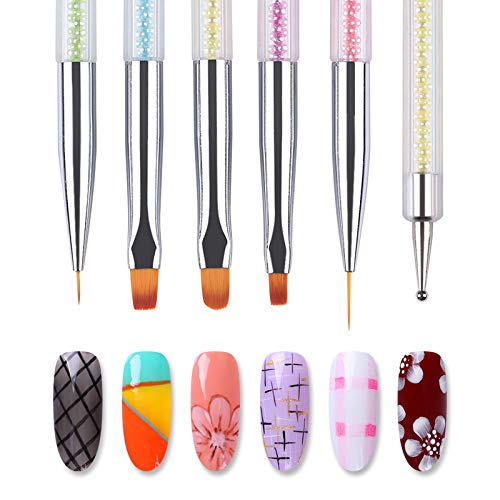 GBSTORE 5 Pcs Nail Art Point Drill Drawing Brush Pen,Manicure Care Tool Double Ended Dotting Tools Set,Nail Art Liner Brush Acrylic UV Gel 3D Glitter Liner Nail Polish Pen(Multicolor) - BeesActive Australia