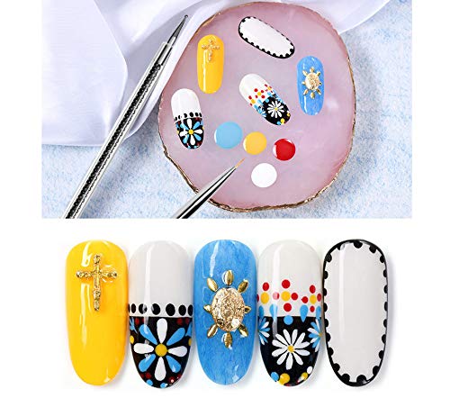 GBSTORE 5 Pcs Nail Art Point Drill Drawing Brush Pen,Manicure Care Tool Double Ended Dotting Tools Set,Nail Art Liner Brush Acrylic UV Gel 3D Glitter Liner Nail Polish Pen(Multicolor) - BeesActive Australia