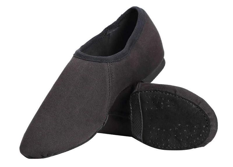 Linodes Stretch Canvas Upper Jazz Shoe Slip-on Dance Shoes for Girls and Boys (Toddler/Little Kid/Big Kid) 1 Little Kid Black (Stretch Canvas) - BeesActive Australia