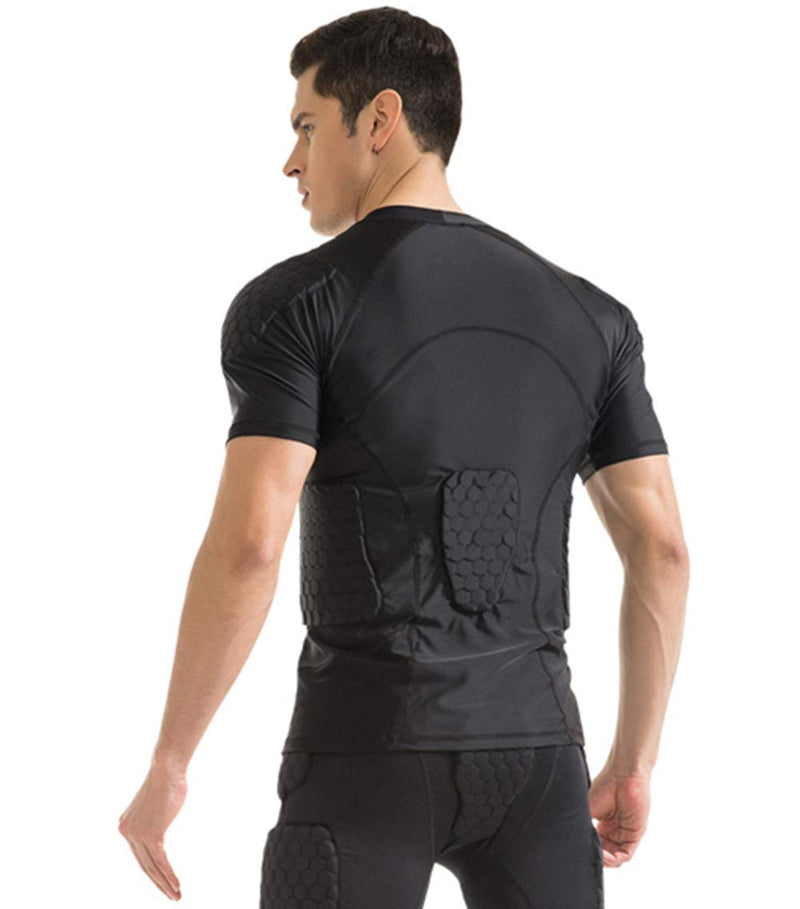 TUOY Padded Compression Shirt – Adult Sizes & 6 Pads Padded Protective Shirt for Football Paintball Baseball Adult XL - BeesActive Australia