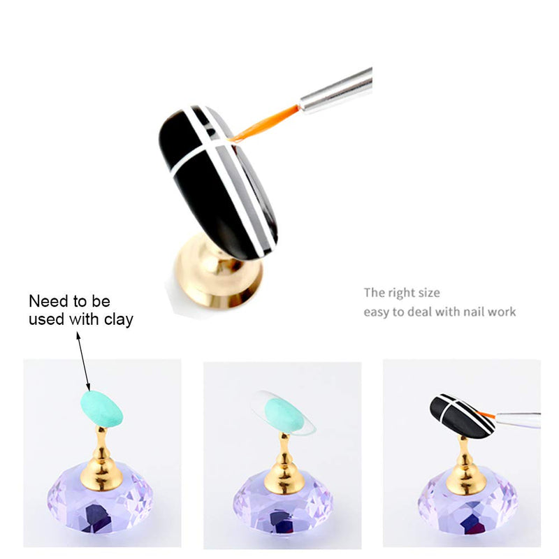 Tvoip 1Pcs Magnetic Nail Holder Practice Training Display Stand Acrylic Crystal Holders Alloy False Nail Tip Salon DIY Manicure Tools - BeesActive Australia
