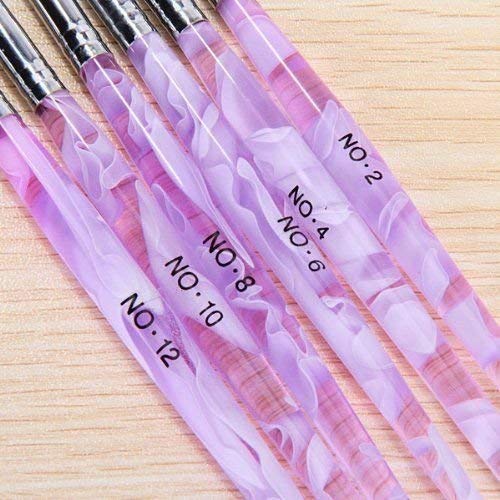 6 Pieces Acrylic Nail Art Brush Nail Painting Brush Pen Set Tools Fit for Nail Beauty Use - BeesActive Australia