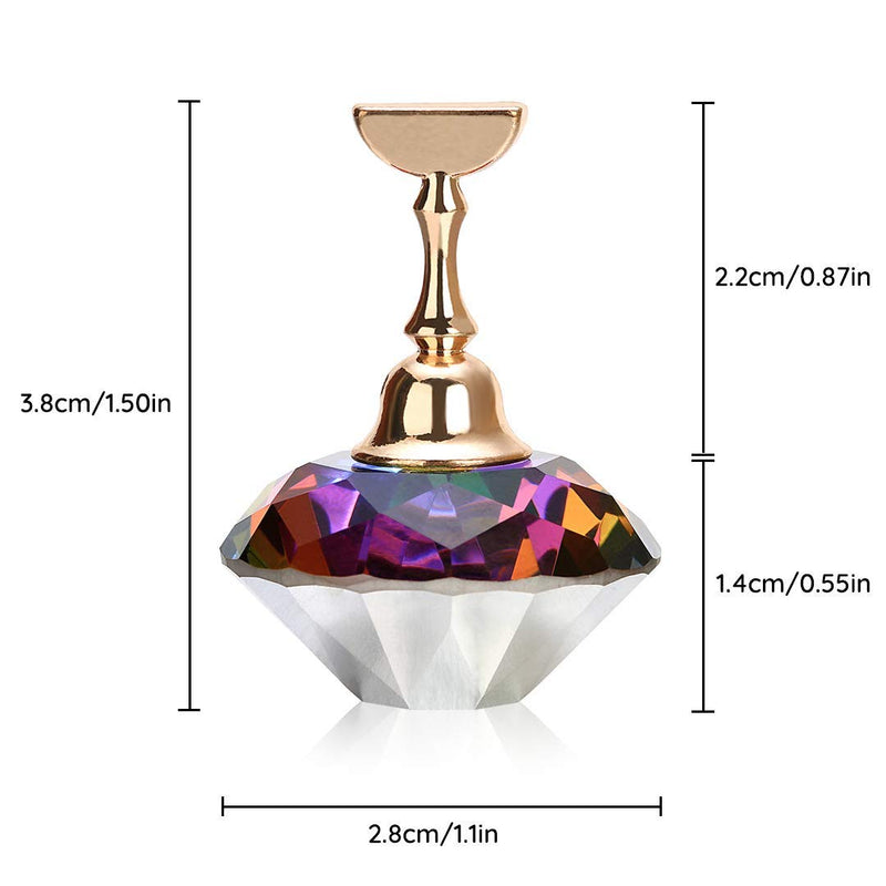 Tvoip 1Pcs Magnetic Nail Holder Practice Training Display Stand Acrylic Crystal Holders Alloy False Nail Tip Salon DIY Manicure Tools - BeesActive Australia