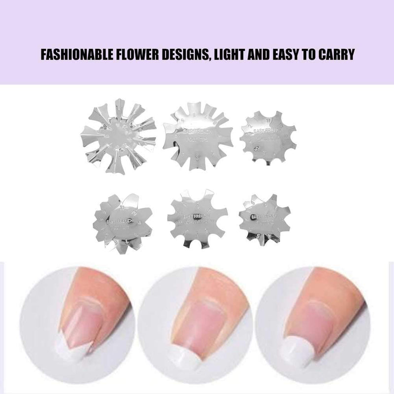 6pcs Nail Art Edge, Trimmer Nail Form Cutter Clipper Styling, Nail Template Tools for Nail Salons Spas Nail Schools Individual Manicurists - BeesActive Australia