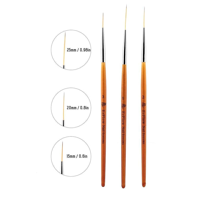3Pcs Nail Art Drawing Line Brush Painting Pen Nail Dotting Tool Set, Novice Entry Nail Tool, Smooth and Good Operation - BeesActive Australia