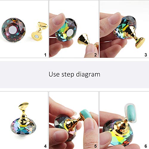 Tvoip 1Pcs Magnetic Nail Holder Practice Training Display Stand Acrylic Crystal Holders Alloy False Nail Tip Salon DIY Manicure Tools - BeesActive Australia