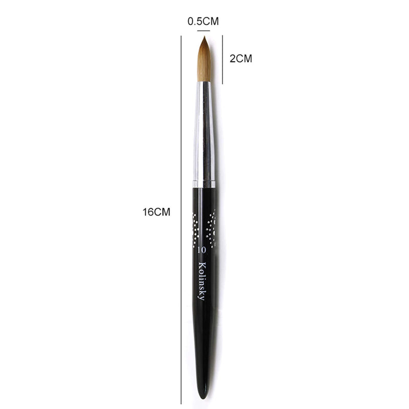 YINUOQI Large Size 100% Kolinsky Acrylic Nail Brush Diamond Metal Handle Size 10 and Size 12 (10) - BeesActive Australia