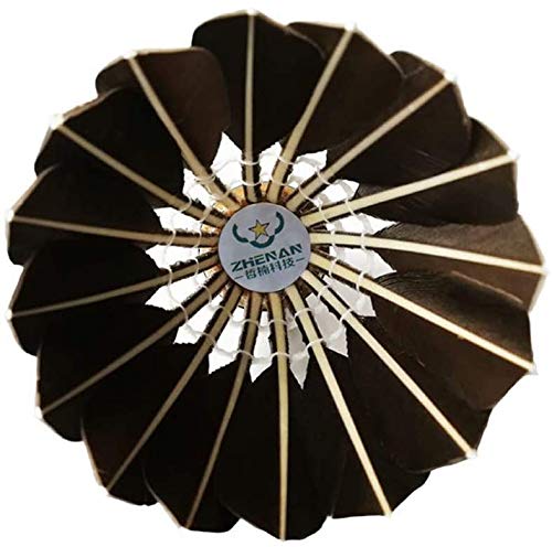 ZHENAN 12-Pack Black Goose Feather Badminton Shuttlecocks with Great Stability and Durability Goose Feathers Badminton Balls,Hight Speed Badminton Birdies Balls - BeesActive Australia