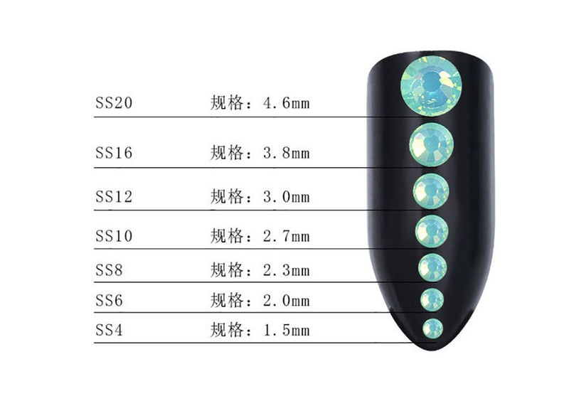 Sparkly Opal Rhinestones for Nails 3D Nail Art Rhinestones - DIY Nail Jewels Crafts - Crystal Diamond Rhinestones and Charms Nail Decoration Flatback Gems Stones, Opal Green - BeesActive Australia