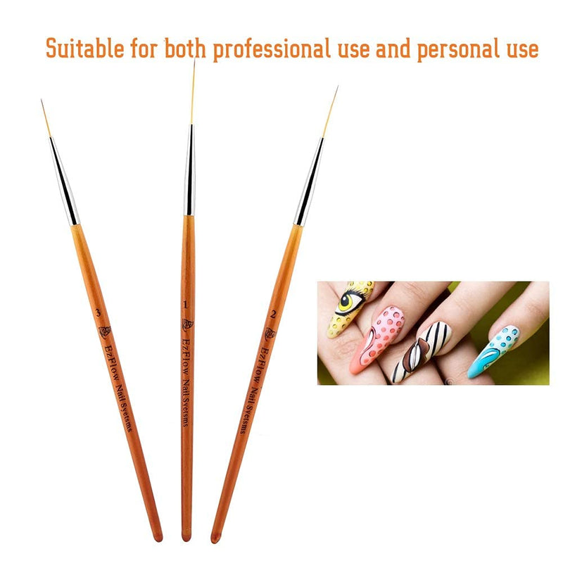 3Pcs Nail Art Drawing Line Brush Painting Pen Nail Dotting Tool Set, Novice Entry Nail Tool, Smooth and Good Operation - BeesActive Australia