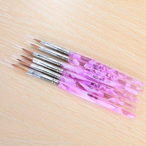 6 Pieces Acrylic Nail Art Brush Nail Painting Brush Pen Set Tools Fit for Nail Beauty Use - BeesActive Australia
