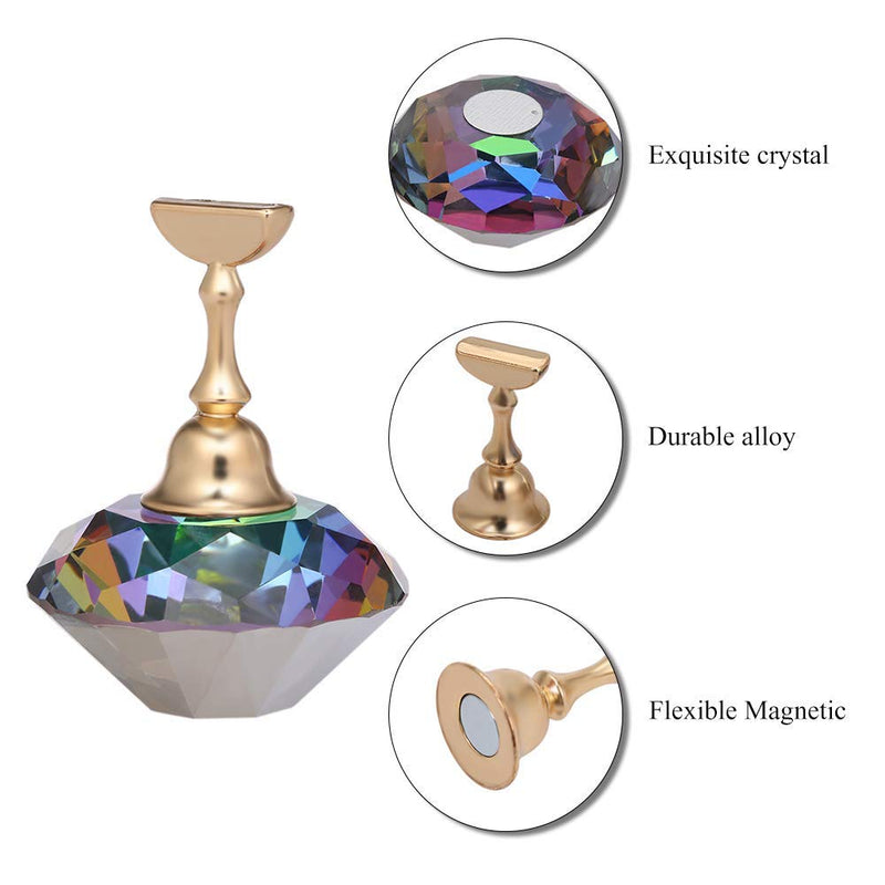 Tvoip 1Pcs Magnetic Nail Holder Practice Training Display Stand Acrylic Crystal Holders Alloy False Nail Tip Salon DIY Manicure Tools - BeesActive Australia