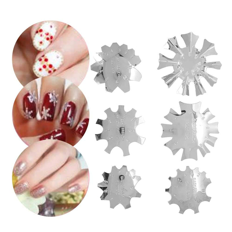 6pcs Nail Art Edge, Trimmer Nail Form Cutter Clipper Styling, Nail Template Tools for Nail Salons Spas Nail Schools Individual Manicurists - BeesActive Australia