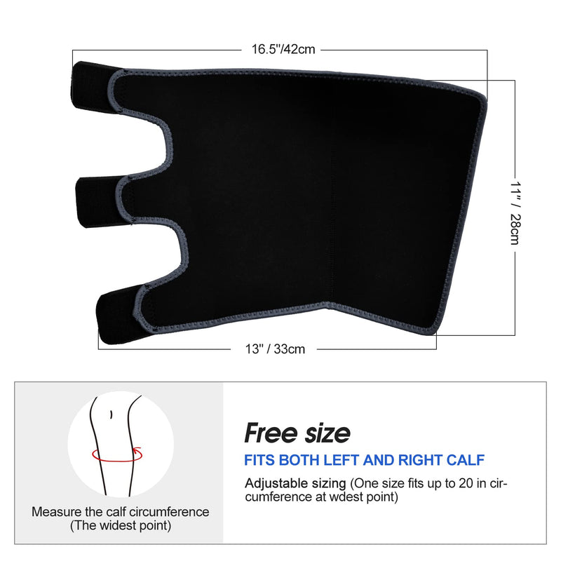 Odoland Calf Compression Sleeve Calf Brace for Calf Pain Relief Strain, Sprain, Tennis Leg and Calf Injury - Guard Leg and Adjustable Shin Splints Support for Sport Recovery Fitness and Running #2 Black - BeesActive Australia