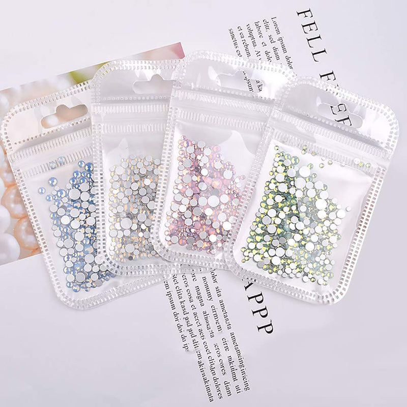 Sparkly Opal Rhinestones for Nails 3D Nail Art Rhinestones - DIY Nail Jewels Crafts - Crystal Diamond Rhinestones and Charms Nail Decoration Flatback Gems Stones, Opal Green - BeesActive Australia