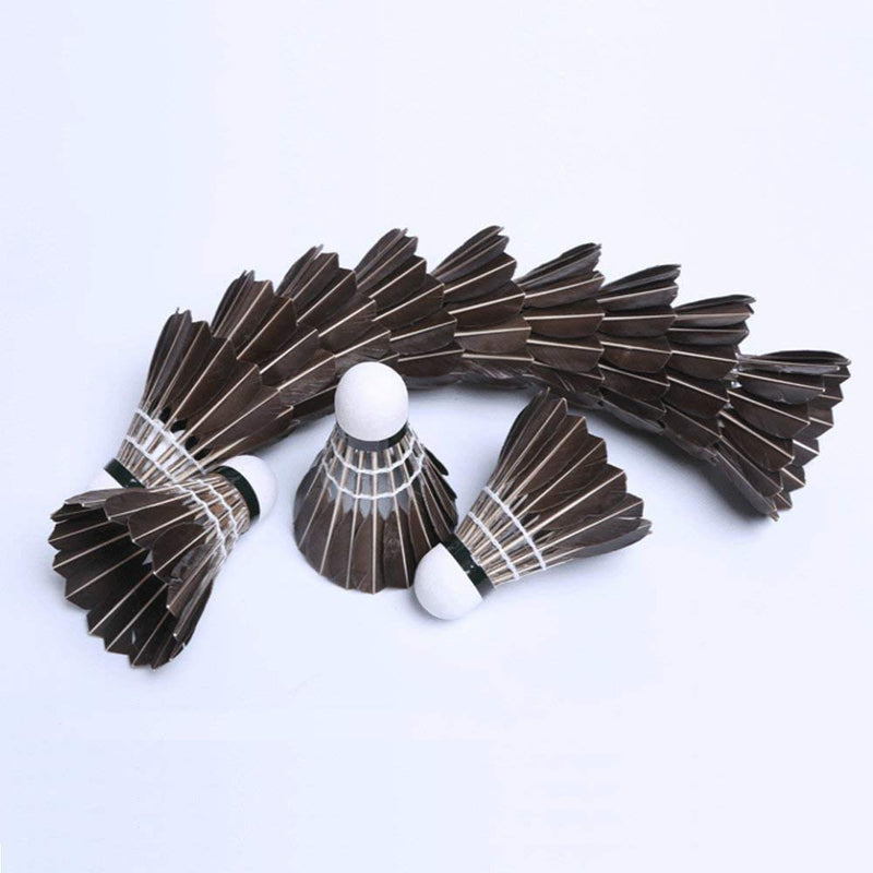 ZHENAN 12-Pack Black Goose Feather Badminton Shuttlecocks with Great Stability and Durability Goose Feathers Badminton Balls,Hight Speed Badminton Birdies Balls - BeesActive Australia