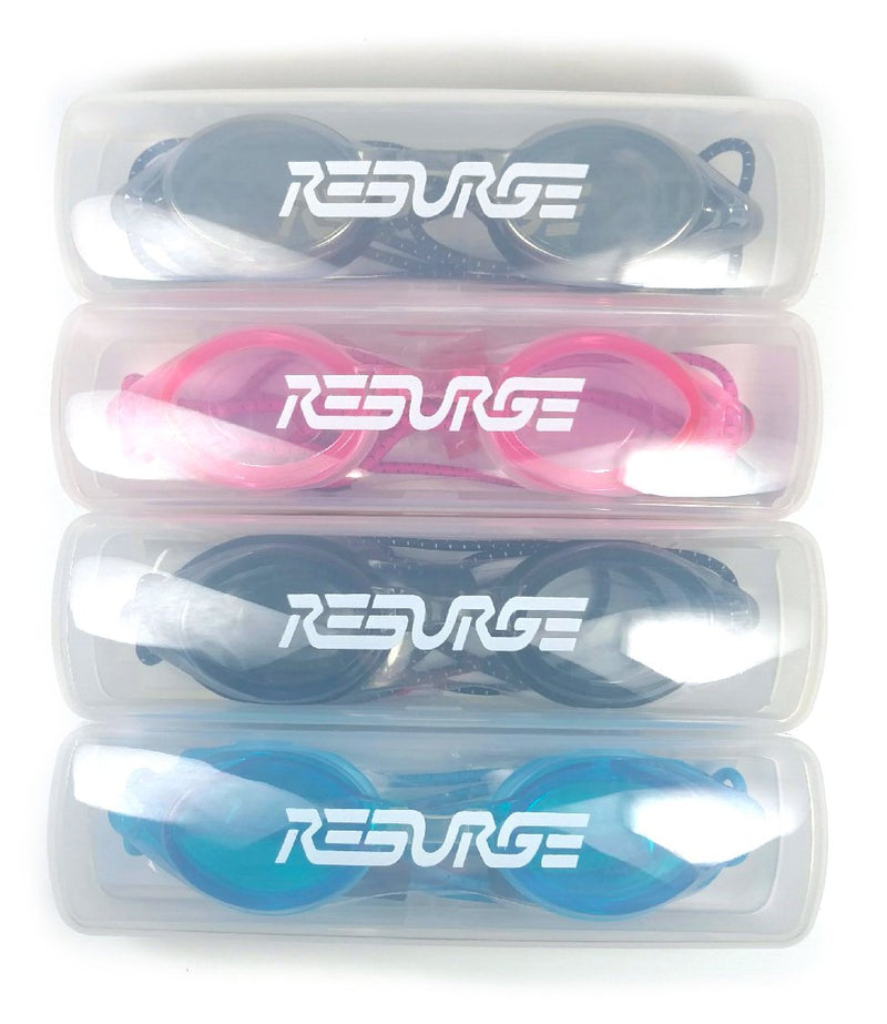 Resurge Sports Anti Fog Racing Swimming Goggles with Quick Adjust Bungee Strap Black Mirrored - BeesActive Australia