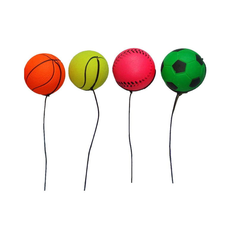ZUYEE Wrist Band Ball Rubber High Bounce with Velcro Wrist & Elastic String Rebound Bouncy Balls On String for Finger Stiffness Relief Wrist Exercise,Children Gift Sport Toy Balls (Pack of 4) - BeesActive Australia