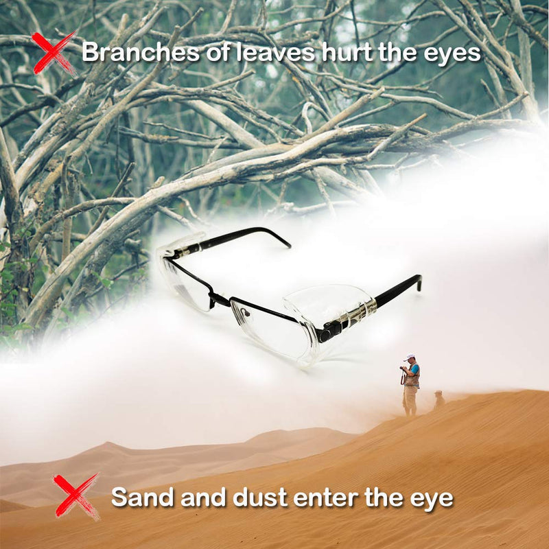 6 Pairs Eye Glasses Side Shields,Slip on Side Shields for Safety Glasses Fits Small to Large Flexible Clear Universal - BeesActive Australia