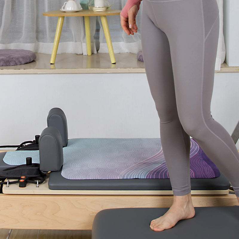 Echome Pilates Reformer Mat towel with shoulders, Pilates Reformer Cover with Great Grip, Easy to Wash Light Weight Portable Morning Glory Purple with Princess Pink - BeesActive Australia