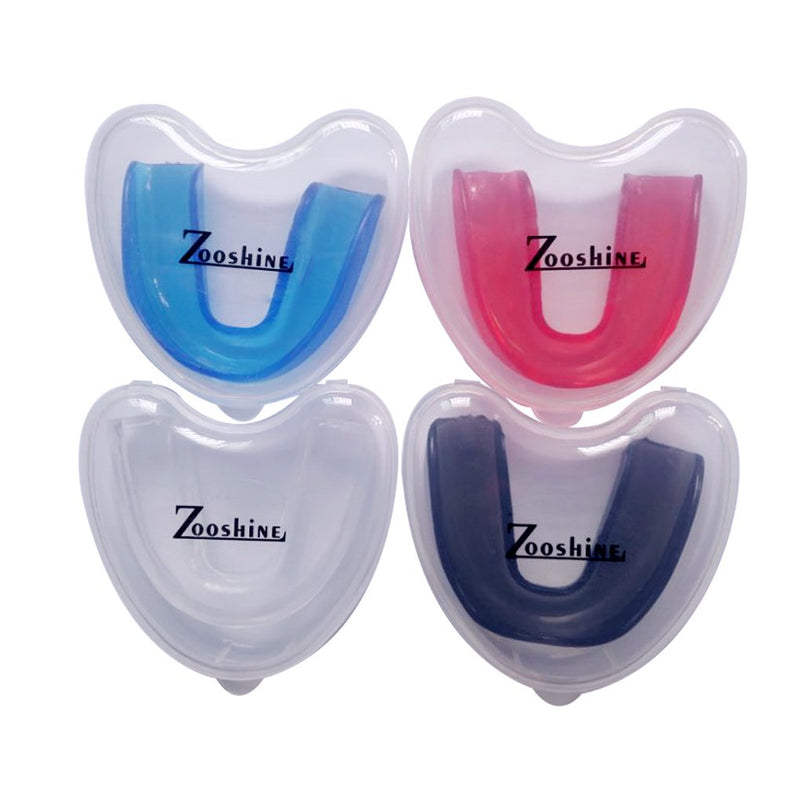 Zooshine 4 Sets Moldable Mouth Guards Box Package for Basketball,Boxing ,Taekwondo,Football,Kickboxing - BPA Free Medical Silicone Material  Multi-color