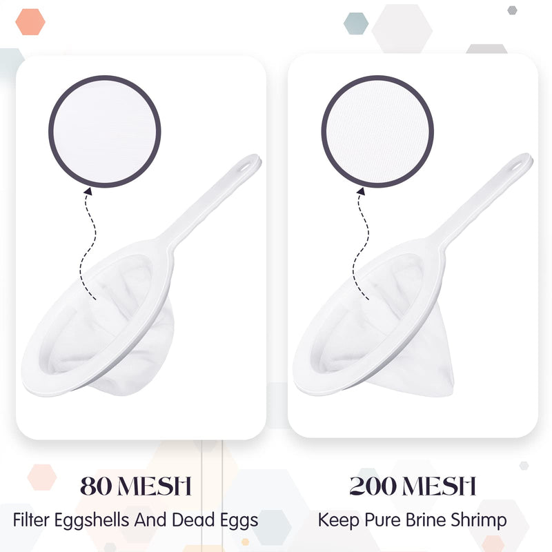 2 Pcs Baby Brine Shrimp Net Brine Shrimp Sieve Fish Net Aquarium 80