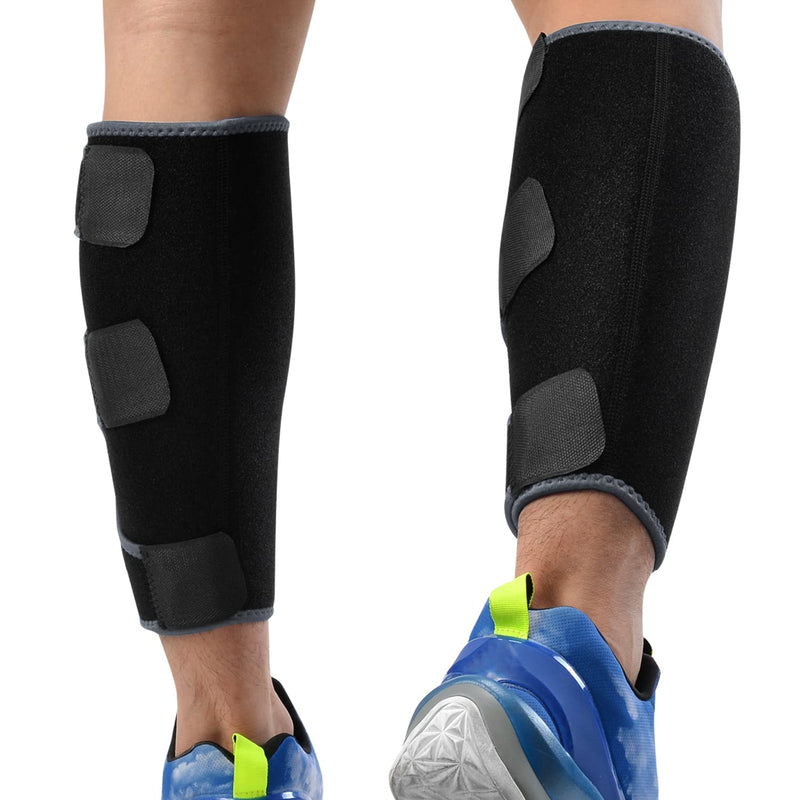 Odoland Calf Compression Sleeve Calf Brace for Calf Pain Relief Strain, Sprain, Tennis Leg and Calf Injury - Guard Leg and Adjustable Shin Splints Support for Sport Recovery Fitness and Running #2 Black - BeesActive Australia
