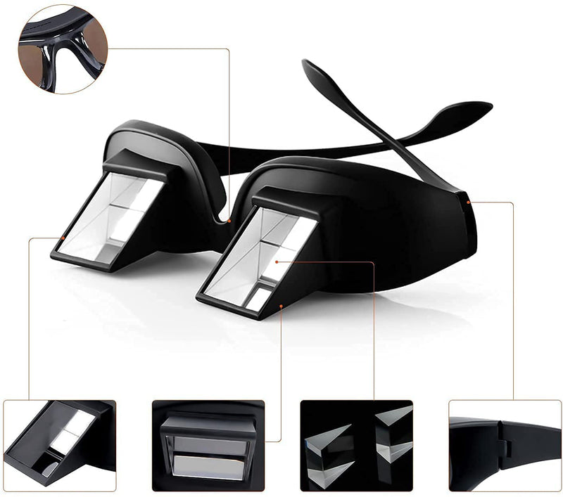 Reading Glasses, Rabi Prism Glasses Horizontal Glasses Lazy Spectacles Lie Down for Reading/Watching TV - BeesActive Australia
