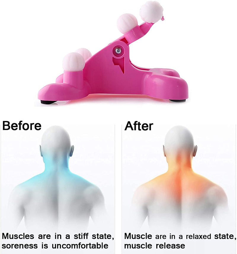 Cervical Neck Traction Massage Device, Silicone Massage Ball Trigger Point Therapy Tension Headache Relaxer Back Neck Relax Massager, Cervical Traction Equipment for Shoulder Pressure Neck Pain Relief - BeesActive Australia