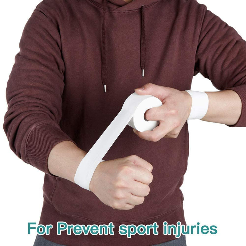 4 Rolls Winner Athletic Tape - Finger & Wrist & Ankle Sports Tape - 3.8cm x 13.7m, No Sticky Residue | Latex Free - Medical Grade Bandage Tape for Hockey Stick, Lifters, Ballet, Climbers & Boxing White - BeesActive Australia